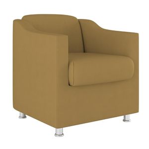 Poltrona Decorativa Com Base Reforçada Sala Quarto Jl Decor Capuccino