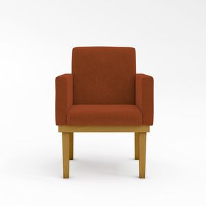 Poltrona Decorativa Com Base Reforçada Sala Quarto Jl Decor Terracota