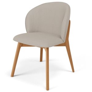 Cadeira De Jantar E Estar Living Estofada Mia L02 Linho Bege - Lyam Decor