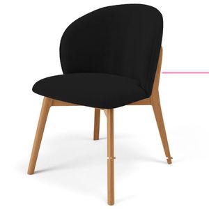 Cadeira De Jantar E Estar Living Estofada Mia L02 Bouclê Preto - Lyam Decor
