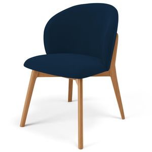 Cadeira De Jantar E Estar Living Estofada Mia L02 Suede Azul Marinho - Lyam Decor