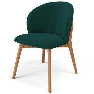 Cadeira De Jantar E Estar Living Estofada Mia L02 Bouclê Verde - Lyam Decor