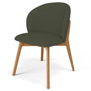Cadeira De Jantar E Estar Living Estofada Mia L02 Linho Verde Musgo - Lyam Decor