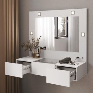 Penteadeira Camarim Lux Lux Suspensa Sofia 3 Gavetas C/ Led Branco