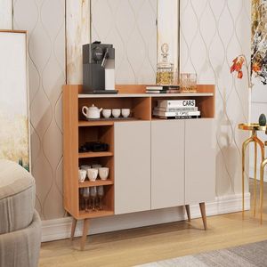 Buffet Aparador 3 Portas Nichos Retro Celta Giga Nature/off White