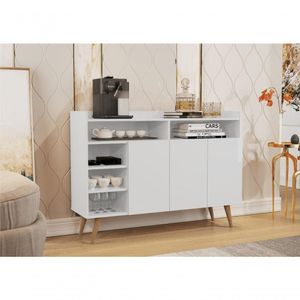 Buffet Aparador 3 Portas Nichos Retro Elba Branco