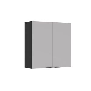 Armário 80cm 2 Portas Mdf Dobradiças Slow Motion Lumina - Itatiaia Grafite-fendi
