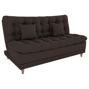 Sofa Cama 2 Lugares 185 Cm Duda Veludo Light B255 Milani Store Marrom