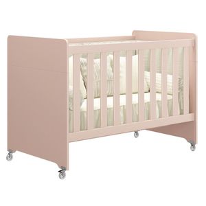 Berço Evolution 4 Em 1 Rosa Fosco Com Colchão Para Mini Berço - Reller Móveis Rosa Fosco