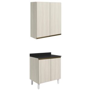 Armario Aereo Balcao 2 Portas 70cm Mdf Kali Nicioli Bianco Toq