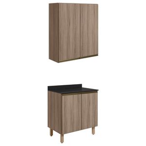 Armario Aereo Balcao 2 Portas 80cm Mdf Kali Nicioli Carvalho Toq