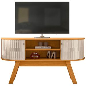 Rack Bancada Tv 55 Pol 136 Cm Atlanta Madetec Cinamomo Off White