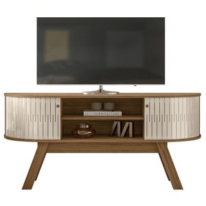 Rack Bancada Tv 55 Pol 136 Cm Atlanta Madetec Naturale Off White