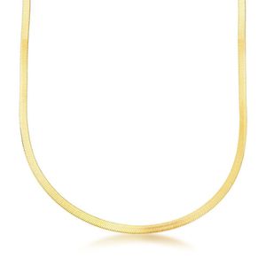 Colar Choker Fita Laminada 3mm Banhada A Ouro 18k
