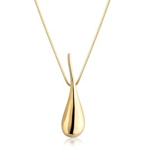 Colar Gota Polida Basico Banhado A Ouro 18k