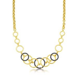 Colar Elos Cravejados Banhados A Ouro 18k