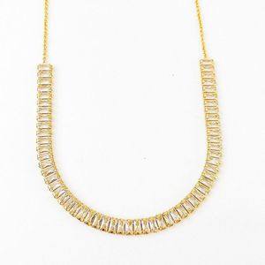 Colar Choker Riviera Cristal 7mm Banhada A Ouro 18k