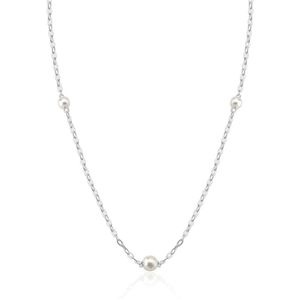 Colar Choker Perolas Sintéticas 4mm 5mm Prata 925