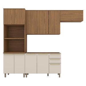 Cozinha Modulada Requinte 4 Peças Com Torre Quente 2 Fornos Nature/nature/areia - Móveis Henn Nature/nature/areia