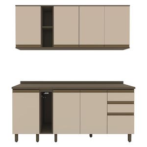 Cozinha Modulada Connect 6 Peças Com Porta Toalha Duna/cristal - Móveis Henn Duna/cristal