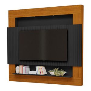 Painel Home Suspenso Riviera Ripado Preto-freijó Para Tv Até 75? - Móveis Luapa Preto-freijó