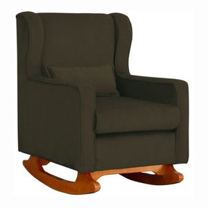 Poltrona De Descanso Com Balanço E Amamentar Aurora Suede Suede Marrom