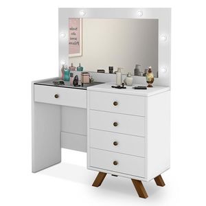 Penteadeira Camarim Luna Branco Sem Banqueta - Móveis Luapa Branco
