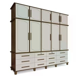 Guarda Roupa Casal Berlim 10 Portas E 12 Gavetas Malbec-off White Móveis Luapa Malbec-off White