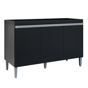 Balcão Pia Manu 120cm 3 Portas Preto Sem Tampo Ajl Móveis Preto
