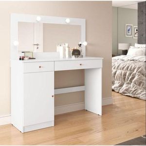 Penteadeira Patrimar Camarim Diamante Branco/Acetinado