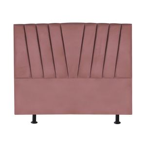 Cabeceira Estofada Cama Casal Queen Size 160 Cm Louise Suede Rosé