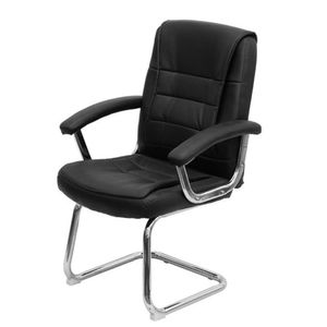 Cadeira Escritório Locutor Osler Or Design Poliuretano Preto Base Fixa Cromada