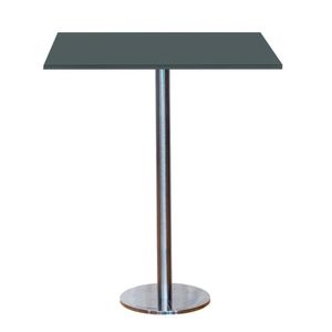 Mesa Pisa Beta Bistrô Fratini 107,50cm (a) Disco Redondo Inox Tampo Mdp Quadrado Grafito 60cm (l)
