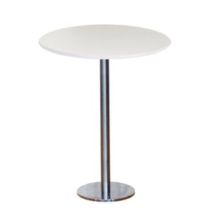 Mesa Pisa Beta Bistrô Fratini 107,50cm (a) Disco Redondo Inox Tampo Mdp Redondo Branco 70cm (l)