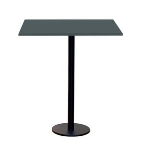 Mesa Pisa Beta Bistrô Fratini 107,50cm (a) Disco Redondo Preto Tampo Mdp Quadrado Grafito 60cm (l)