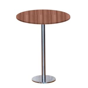 Mesa Pisa Beta Bistrô Fratini 107,50cm (a) Disco Redondo Inox Tampo Mdp Redondo Walnut 80cm (l)