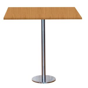 Mesa Pisa Beta Bistrô Fratini 107,50cm (a) Disco Redondo Inox Tampo Mdp Quadrado Samba 70cm (l)