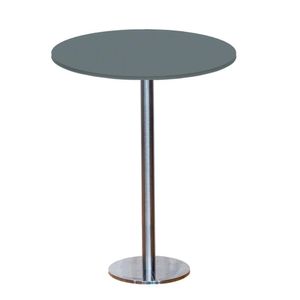Mesa Pisa Beta Bistrô Fratini 107,50cm (a) Disco Redondo Inox Tampo Mdp Redondo Grafito 60cm (l)