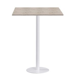 Mesa Pisa Beta Bistrô Fratini 107,50cm (a) Disco Redondo Branco Tampo Mdp Quadrado Castanheira 80cm