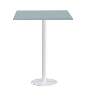 Mesa Pisa Beta Bistrô Fratini 107,50cm (a) Disco Redondo Branco Tampo Mdp Quadrado Cinza 70cm (l)