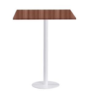 Mesa Pisa Beta Bistrô Fratini 107,50cm (a) Disco Redondo Branco Tampo Mdp Quadrado Walnut 60cm (l)