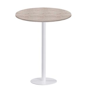 Mesa Pisa Beta Bistrô Fratini 107,50cm (a) Disco Redondo Branco Tampo Mdp Redondo Castanheira 60cm