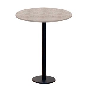 Mesa Pisa Beta Bistrô Fratini 107,50cm (a) Disco Redondo Preto Tampo Mdp Redondo Castanheira 60cm