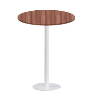 Mesa Pisa Beta Bistrô Fratini 107,50cm (a) Disco Redondo Branco Tampo Mdp Redondo Walnut 80cm (l)