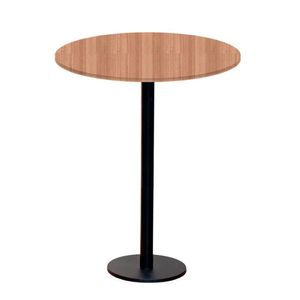 Mesa Pisa Beta Bistrô Fratini 107,50cm (a) Disco Redondo Preto Tampo Mdp Redondo Noce Nat 80cm (l)