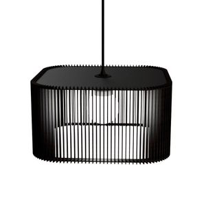 Luminária Pendente Ayla Modelo Ripado - Preta