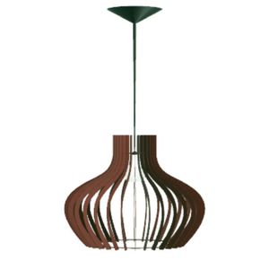 Luminária Teto Tipo Pendente Decanter Mdf Completa - Marrom
