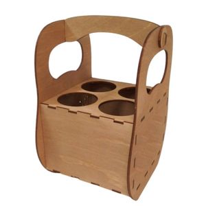 Porta Garrafa Mdf 4 Lugares Suporte Cerveja