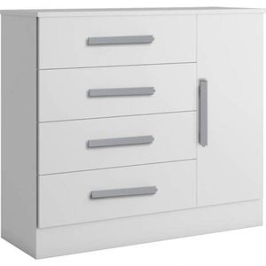 Cômoda Para Quarto 4 Gavetas Com Sapateira - Zeus-branco - Bianchi Móveis