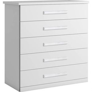 Cômoda Para Quarto 5 Gavetas Corrediças Telescópicas - Toronto-branco - Bianchi Móveis